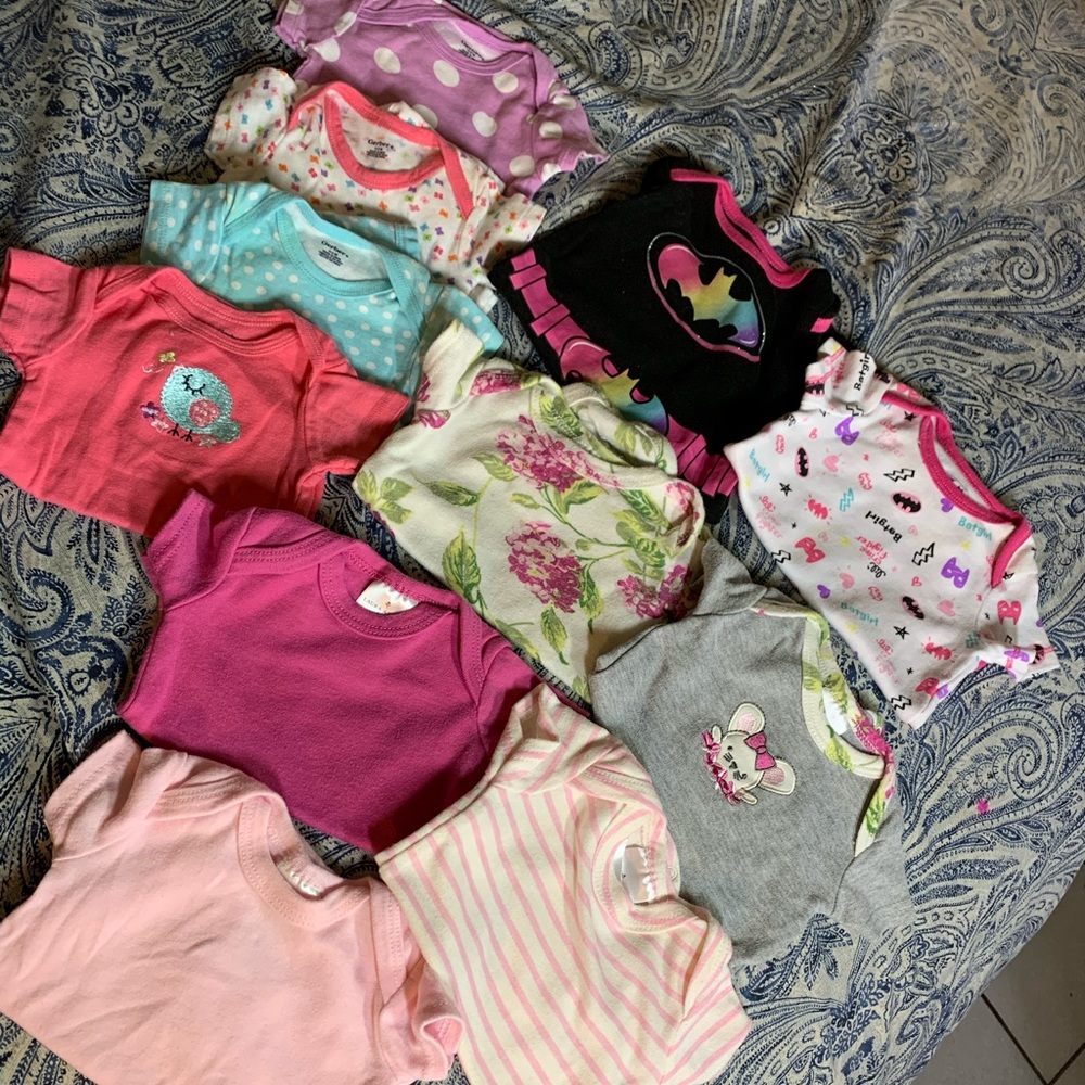 Baby girl 0-3 month bodysuit bundle 11 pcs